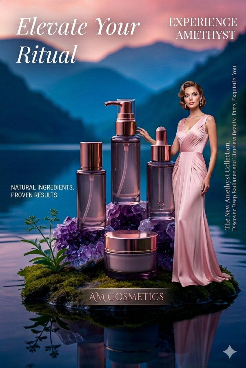 Luxury Amethyst Skincare Product Photography