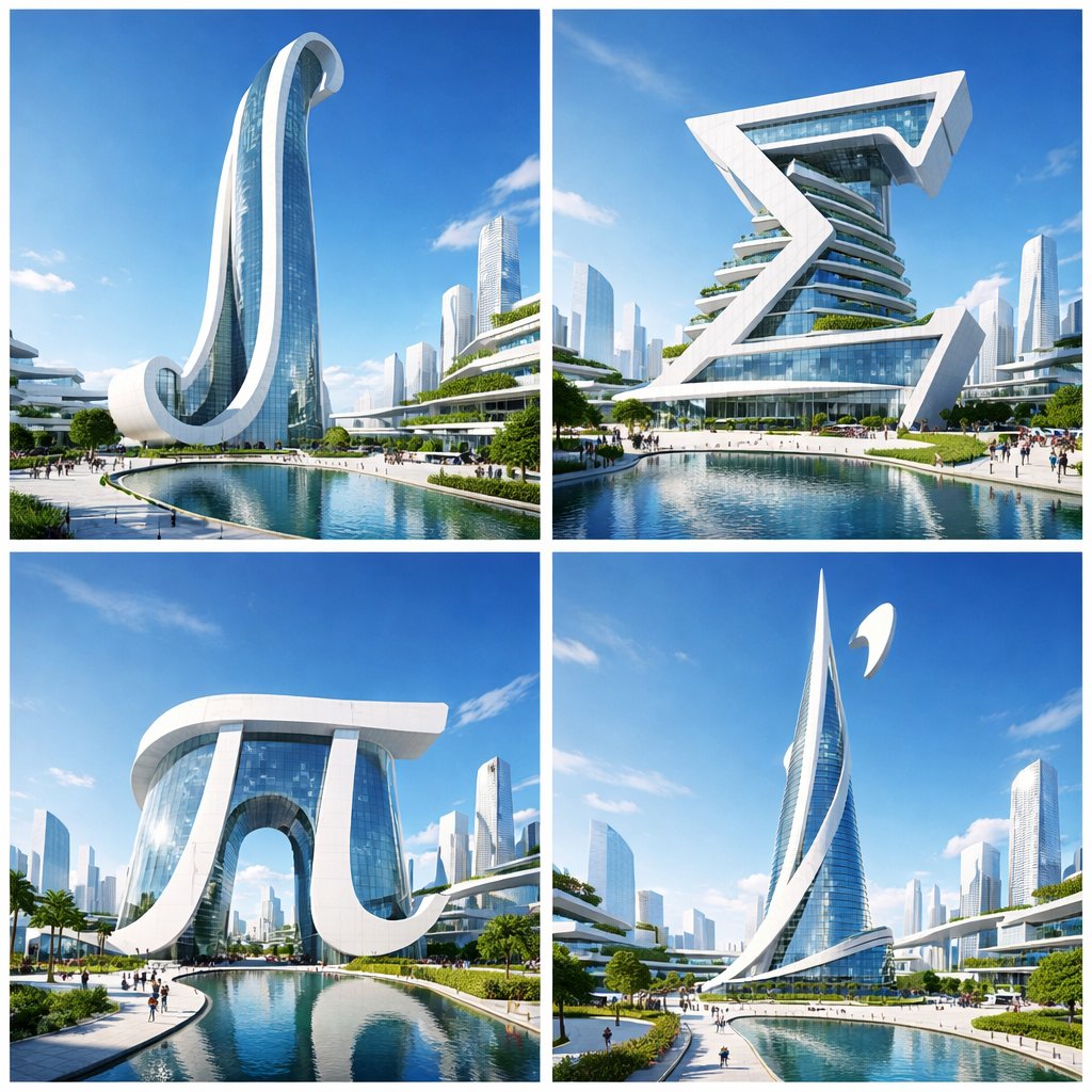 Calculus Symbols Futuristic Landmarks