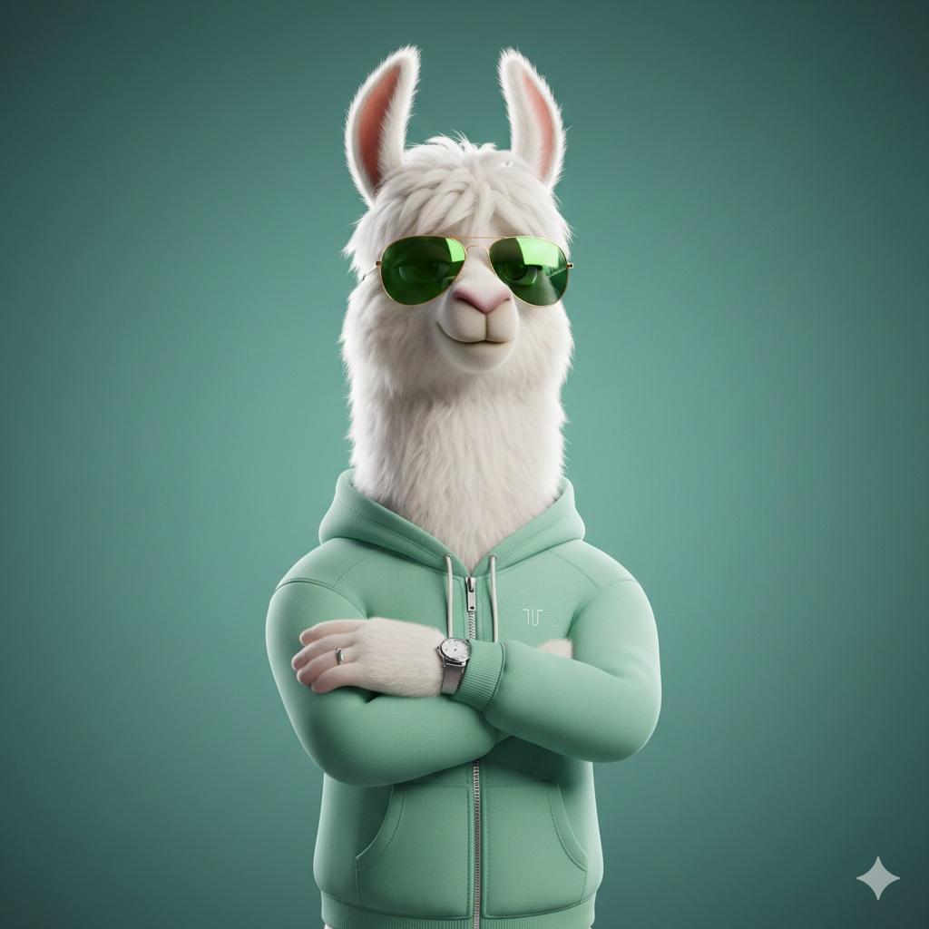Cool Llama Streetwear 3D Character