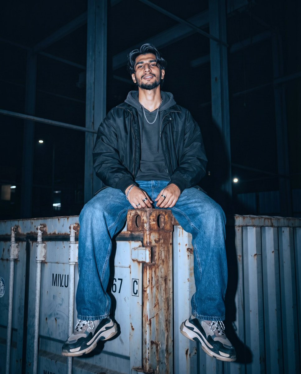 Streetwear Night Editorial Portrait