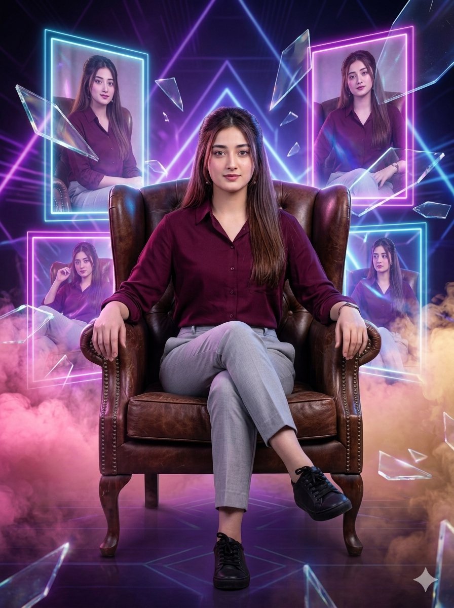 Shattered Reality Holographic Portrait Art