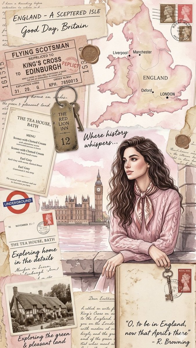 Vintage England Scrapbook Collage