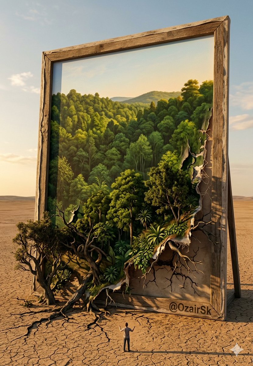 Forest Trees Crawling Off Giant Canvas