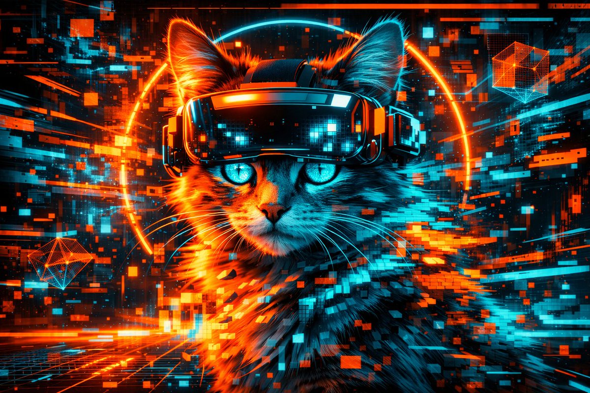 Glitch Art VR Surreal Cat