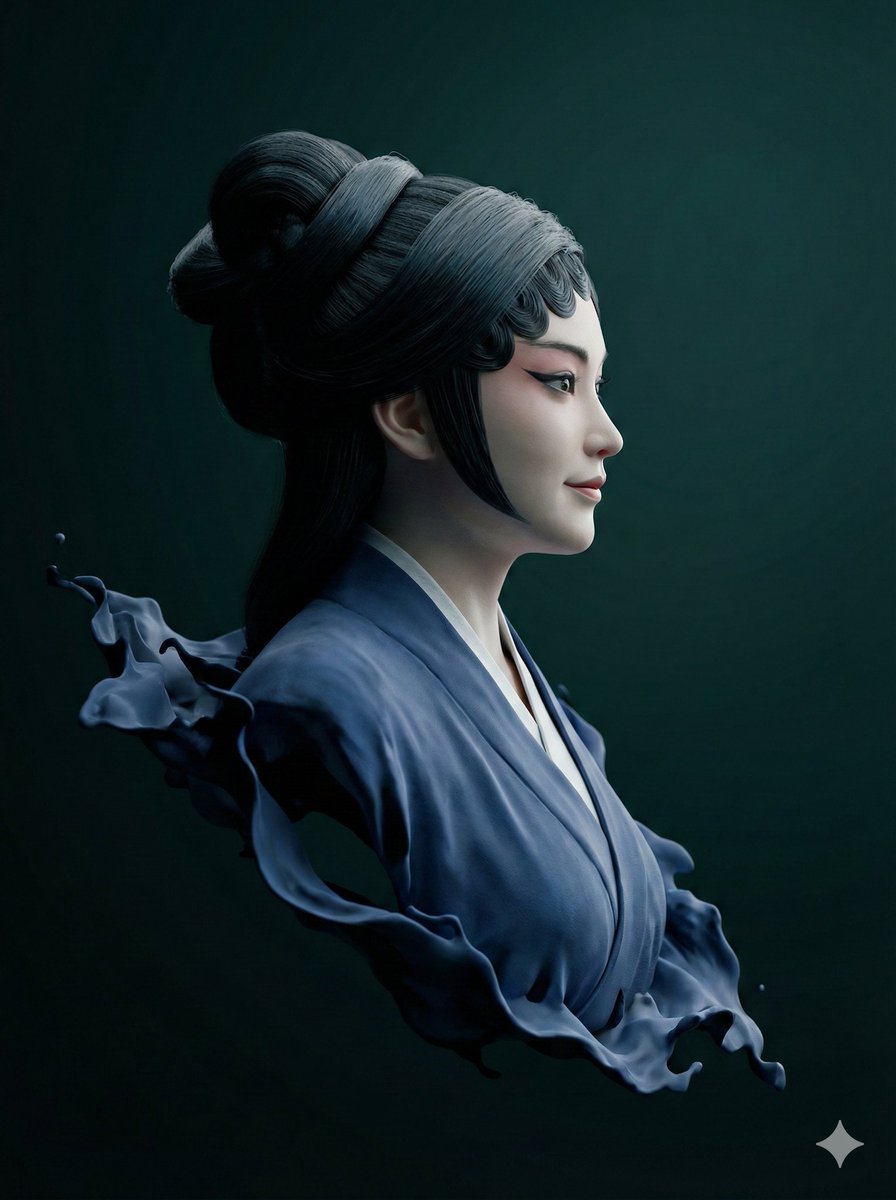 Surreal Ink Lady Portrait