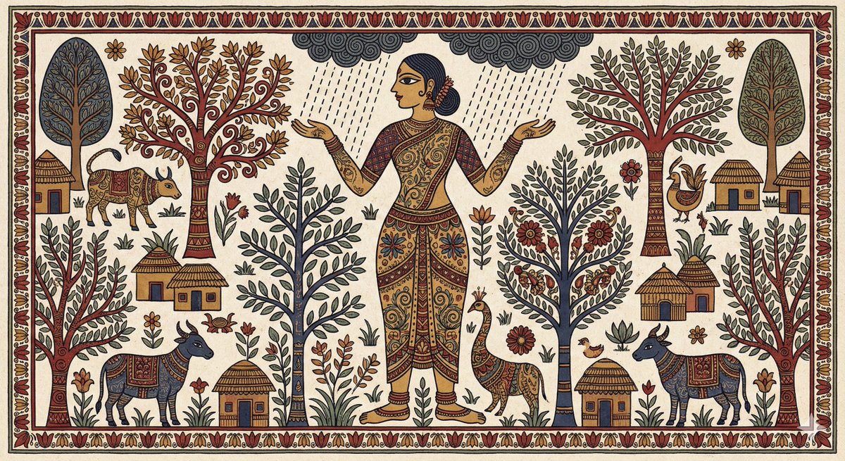 Indian Folk Art Woman Dancing