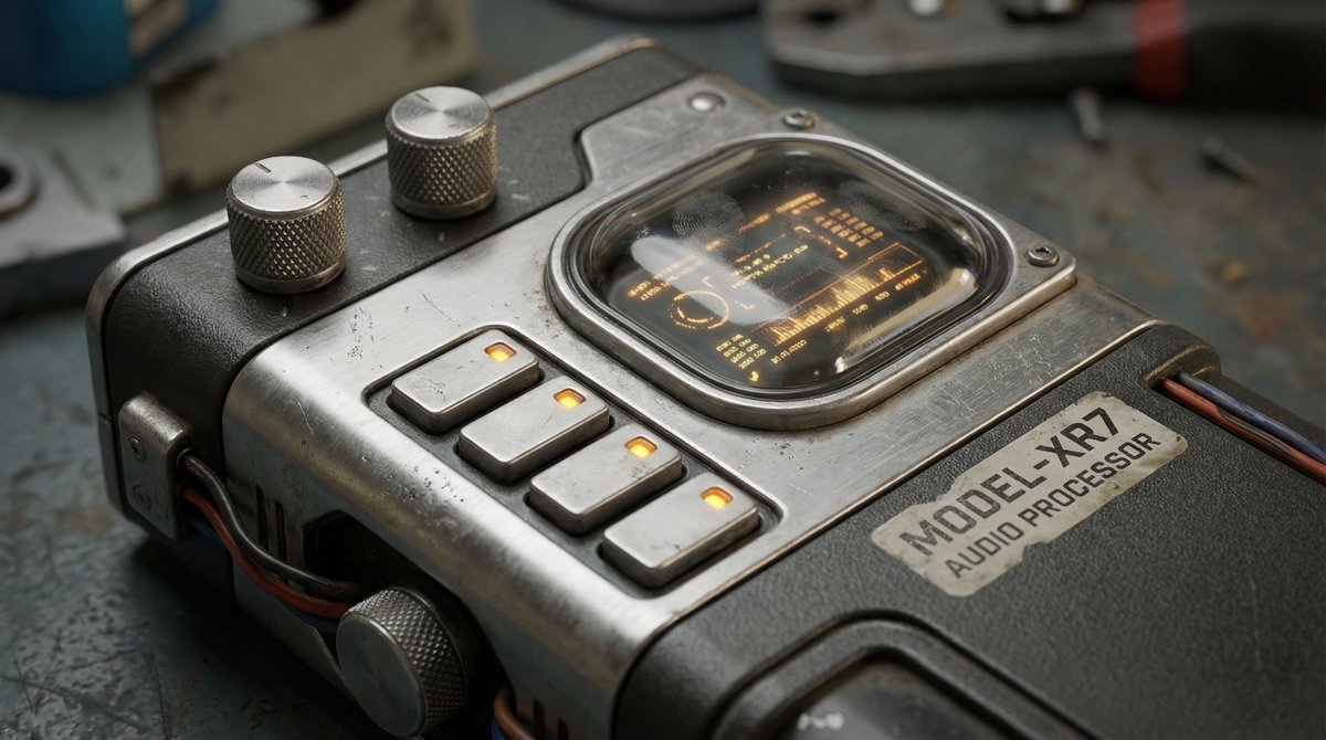 Futuristic Cassette Device Closeup