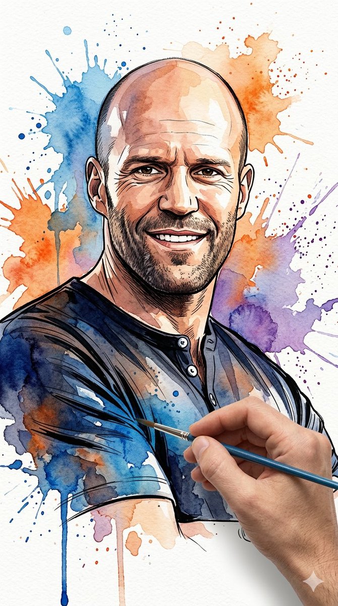 Vibrant Watercolor Portrait Creation