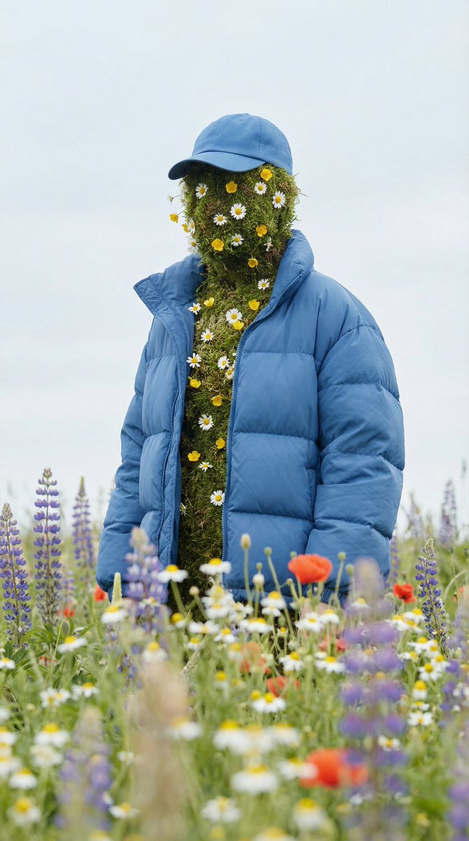 Floral Masked Figure Fashion Shoot