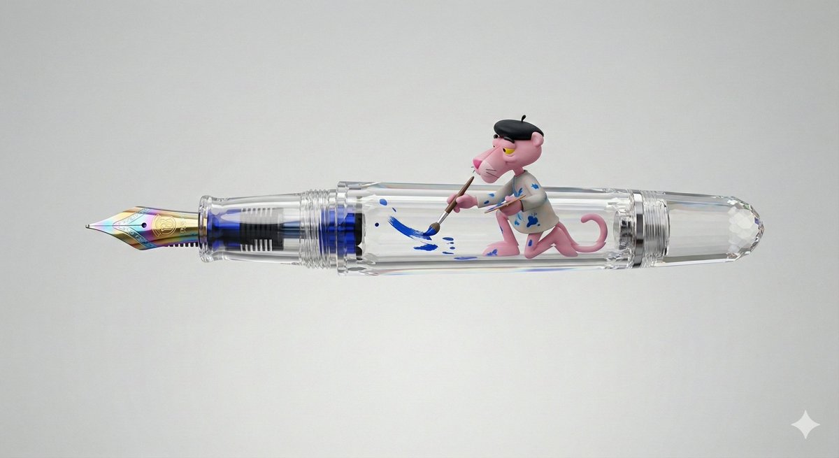 Pink Panther Inside Crystal Fountain Pen