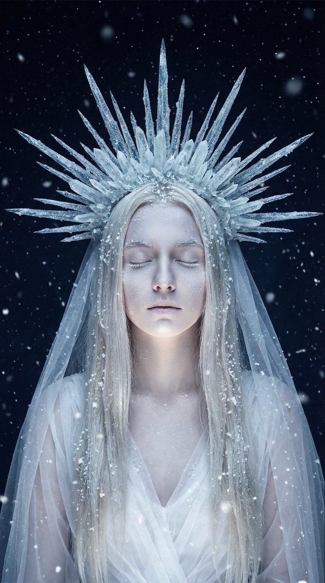 Ethereal Winter Goddess Portrait