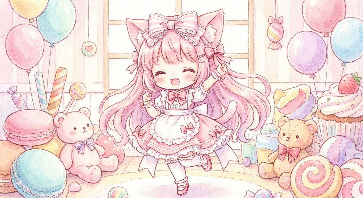 Cute Cat Girl Chibi Art