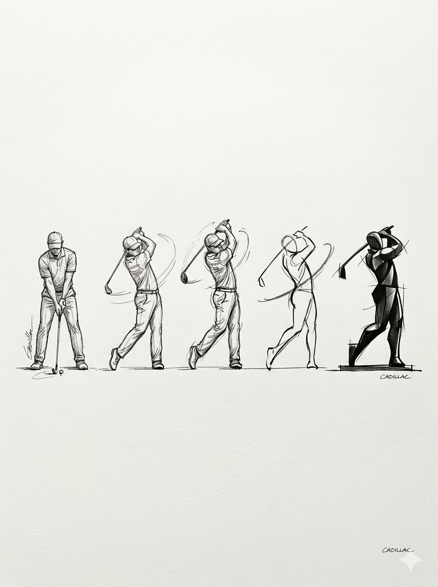 Golf Swing Art Evolution