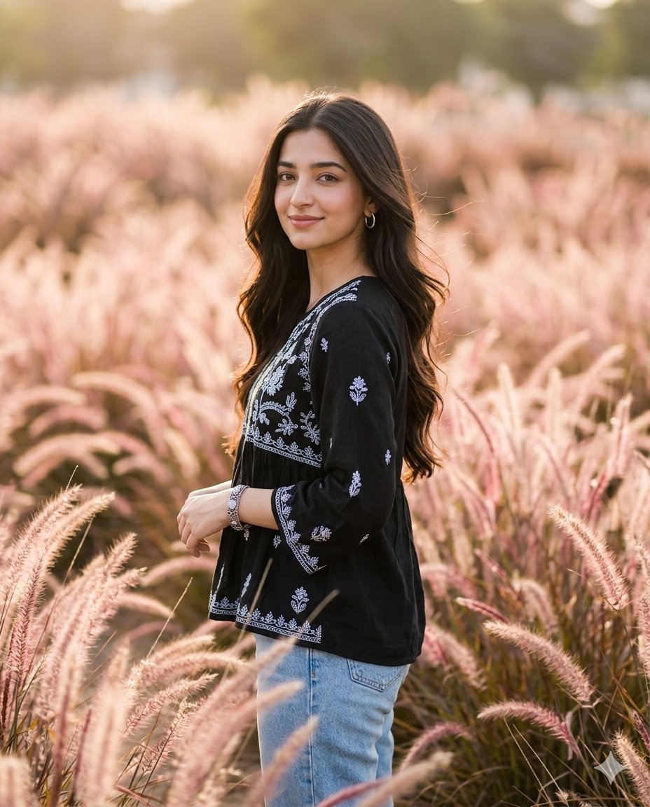 Dreamy Pink Field Portrait