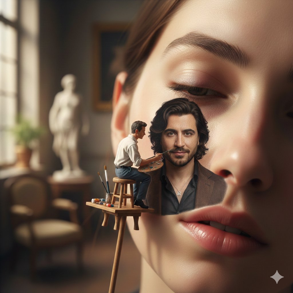 Tiny Artist Paints Giant Face