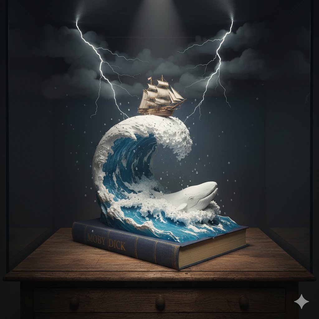 Moby Dick Wave Diorama Art
