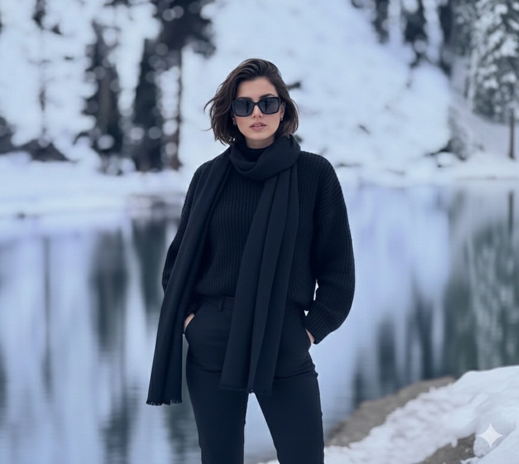 Winter Noir Fashion Portrait