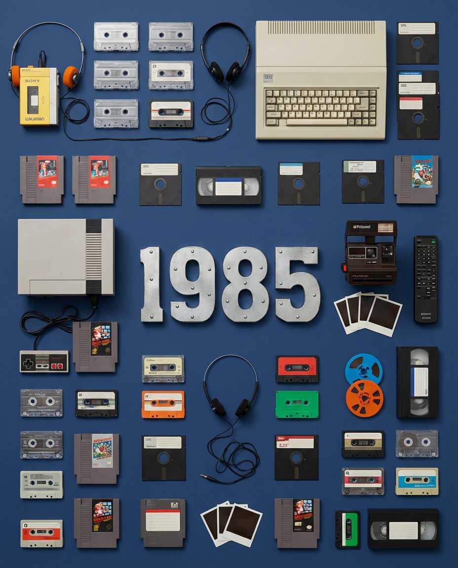 1985 Inventions Flat Lay