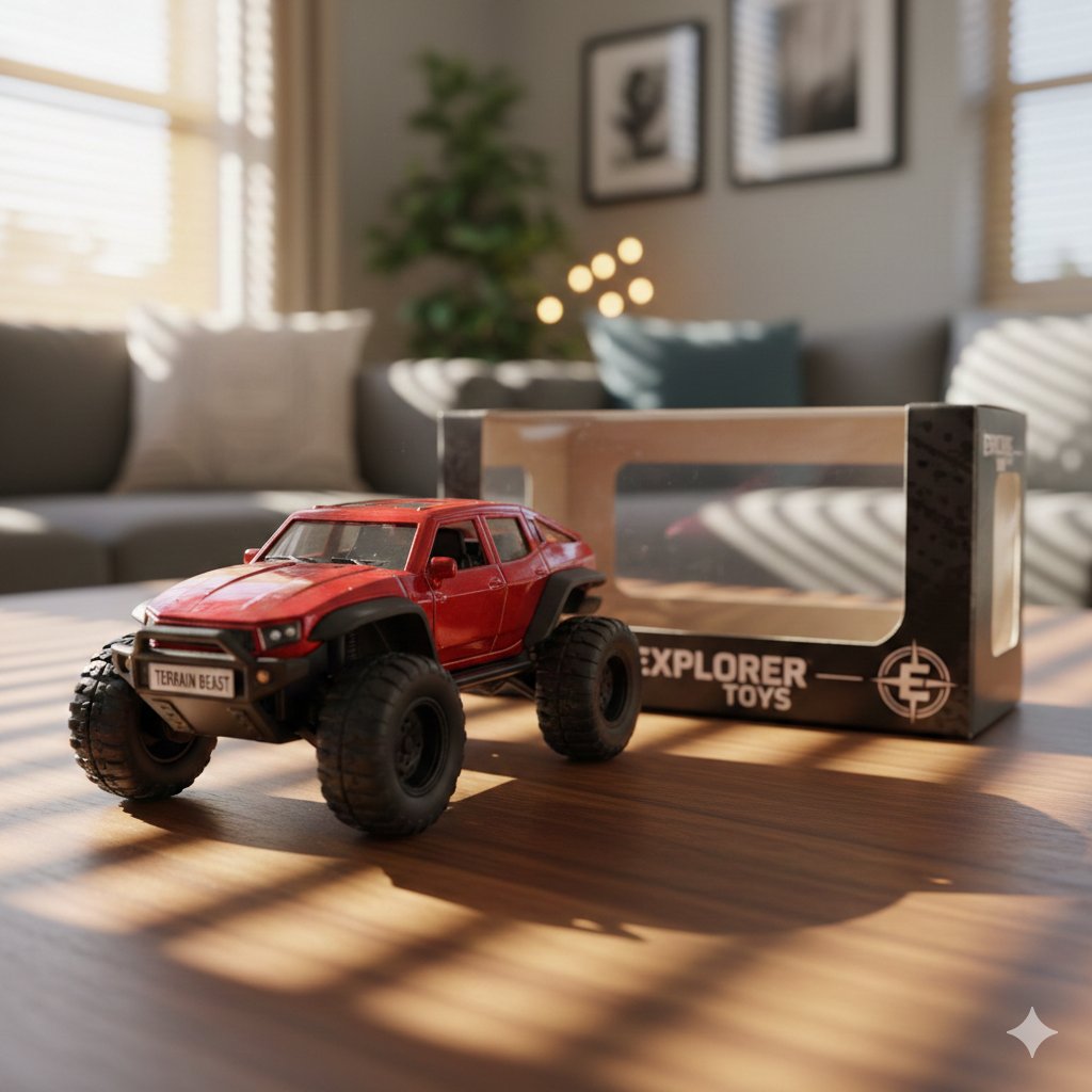 Diecast Toy Car Macro Shot
