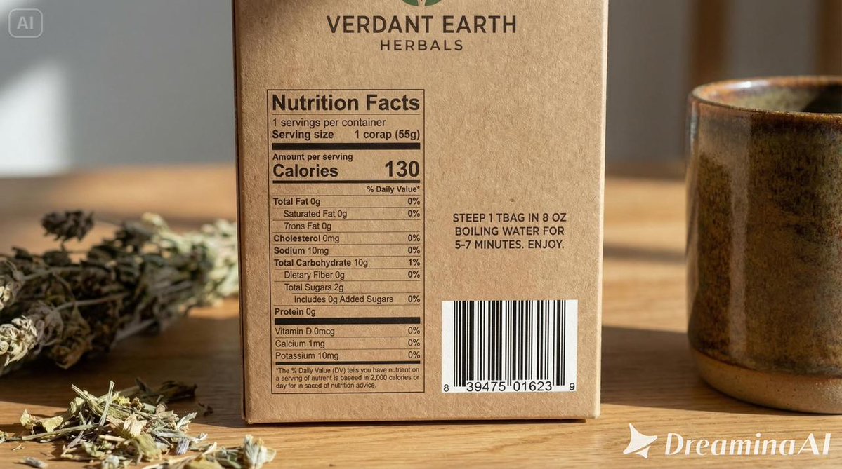 Herbal Tea Box Packaging Mockup