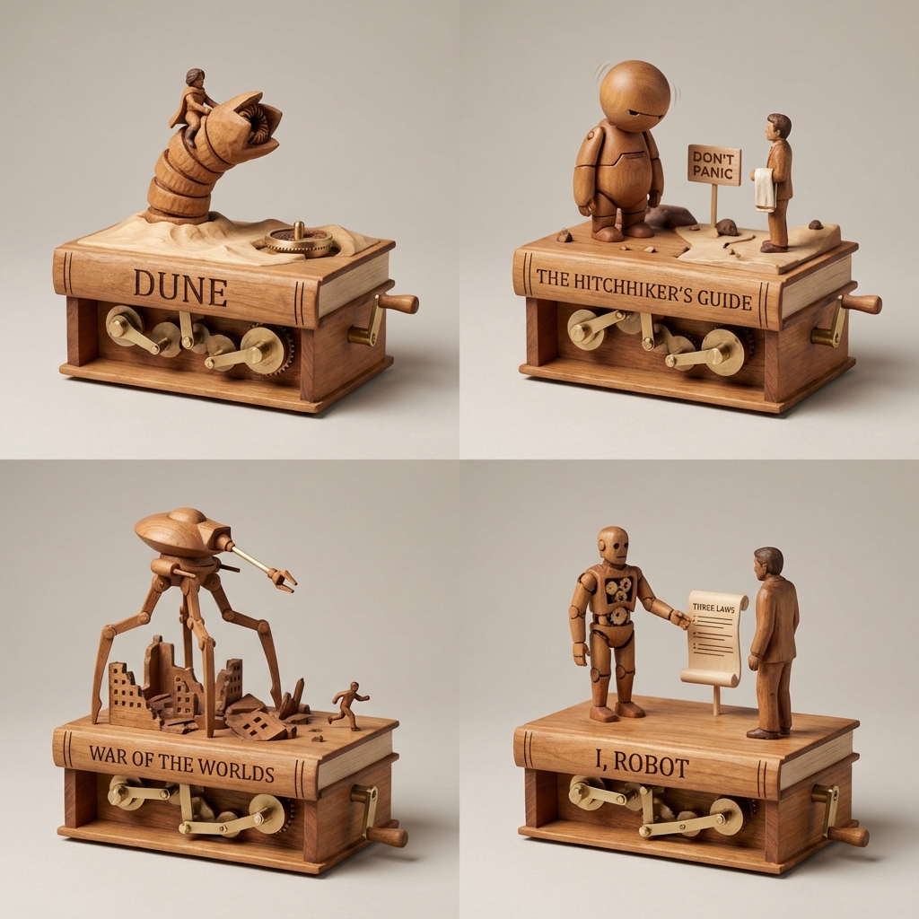 Sci-Fi Wooden Automaton Macro Photography