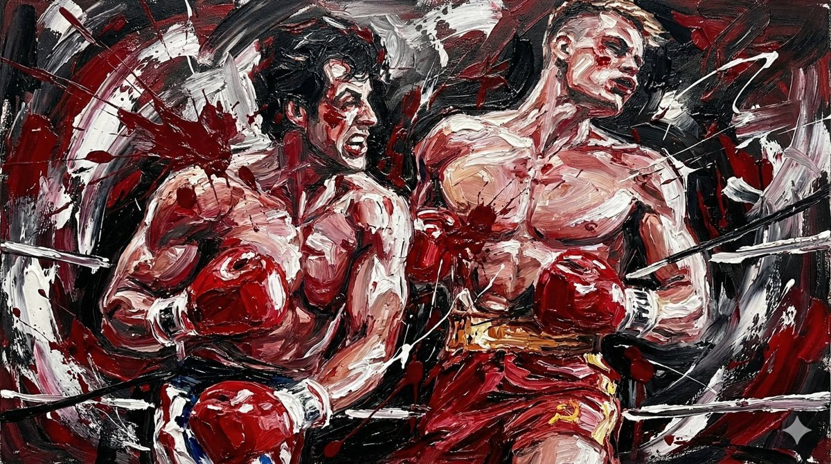 Abstract Boxing Match Art