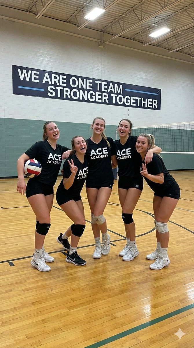 Confident Volleyball Team Pose