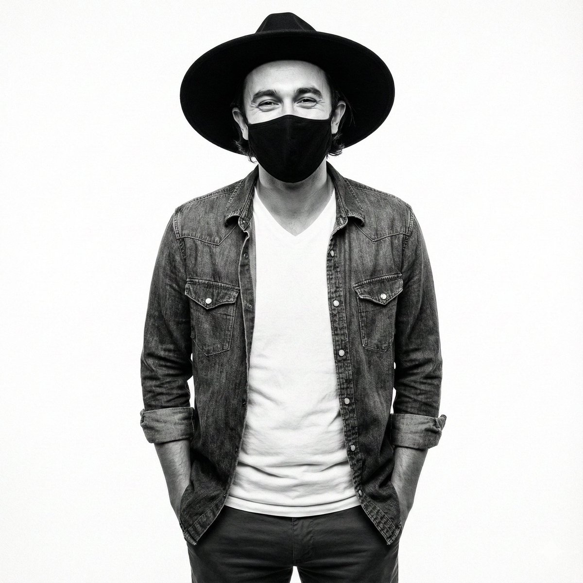 High-Contrast Monochrome Portrait