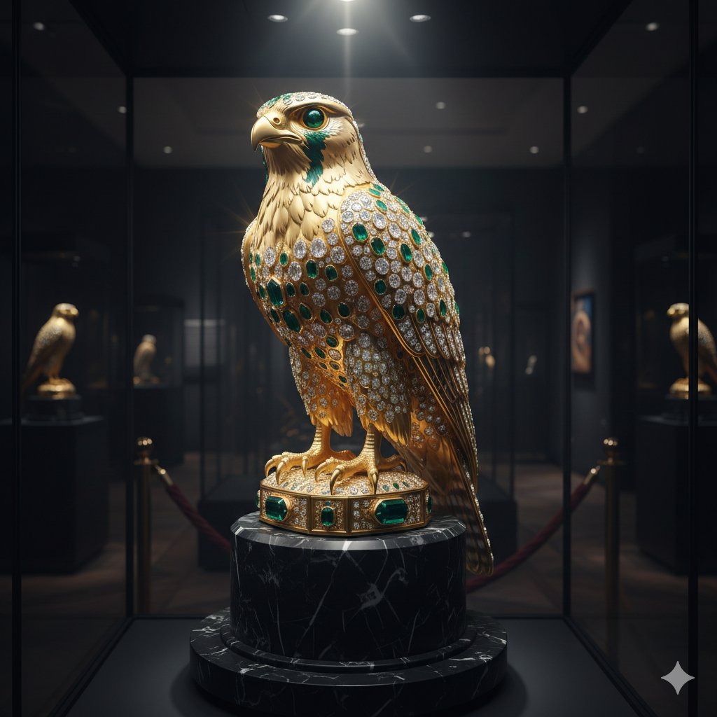 Golden Falcon Luxury Sculpture