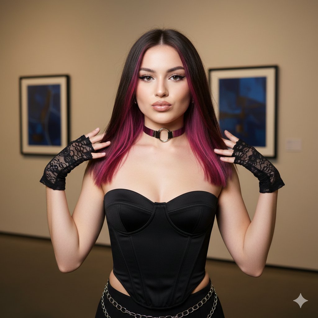 Y2K Influencer Flash Portrait
