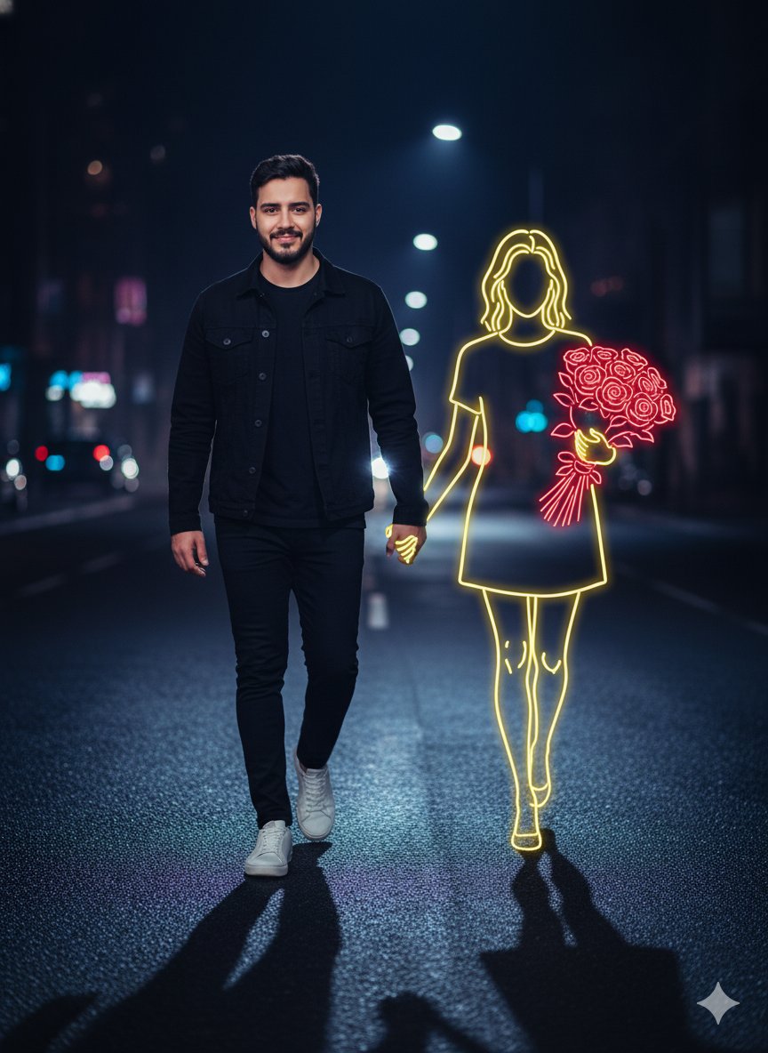 Neon Night Street Romance