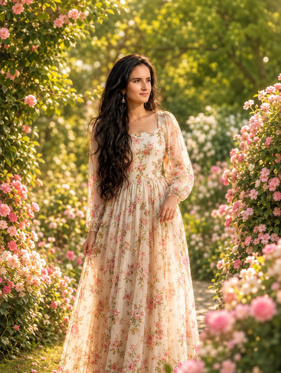 Romantic Floral Garden Portrait