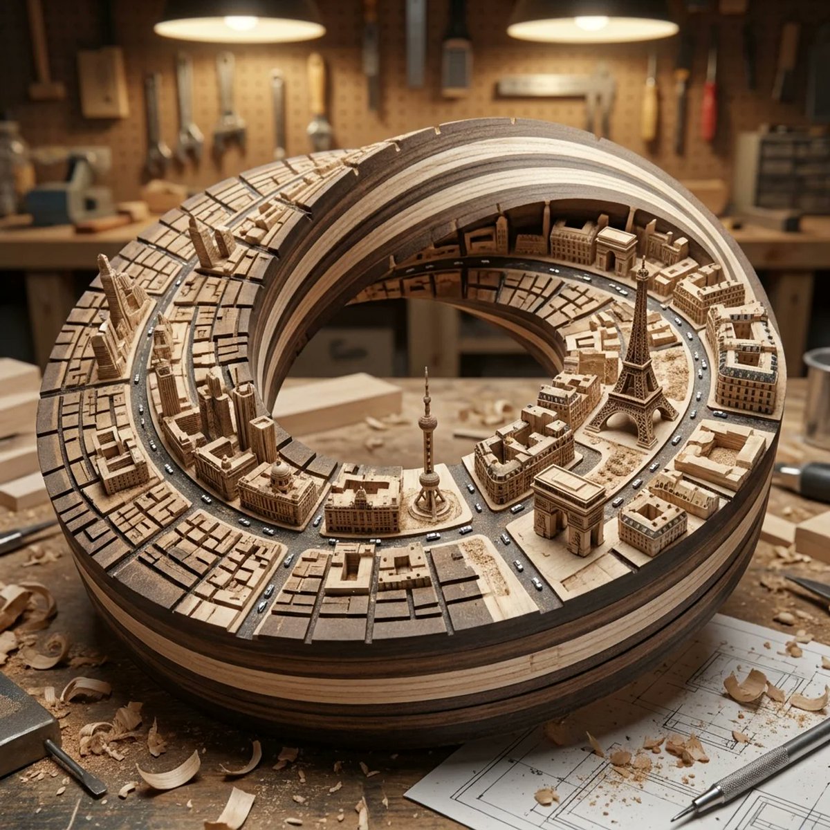 5-Axis Carved Mobius City
