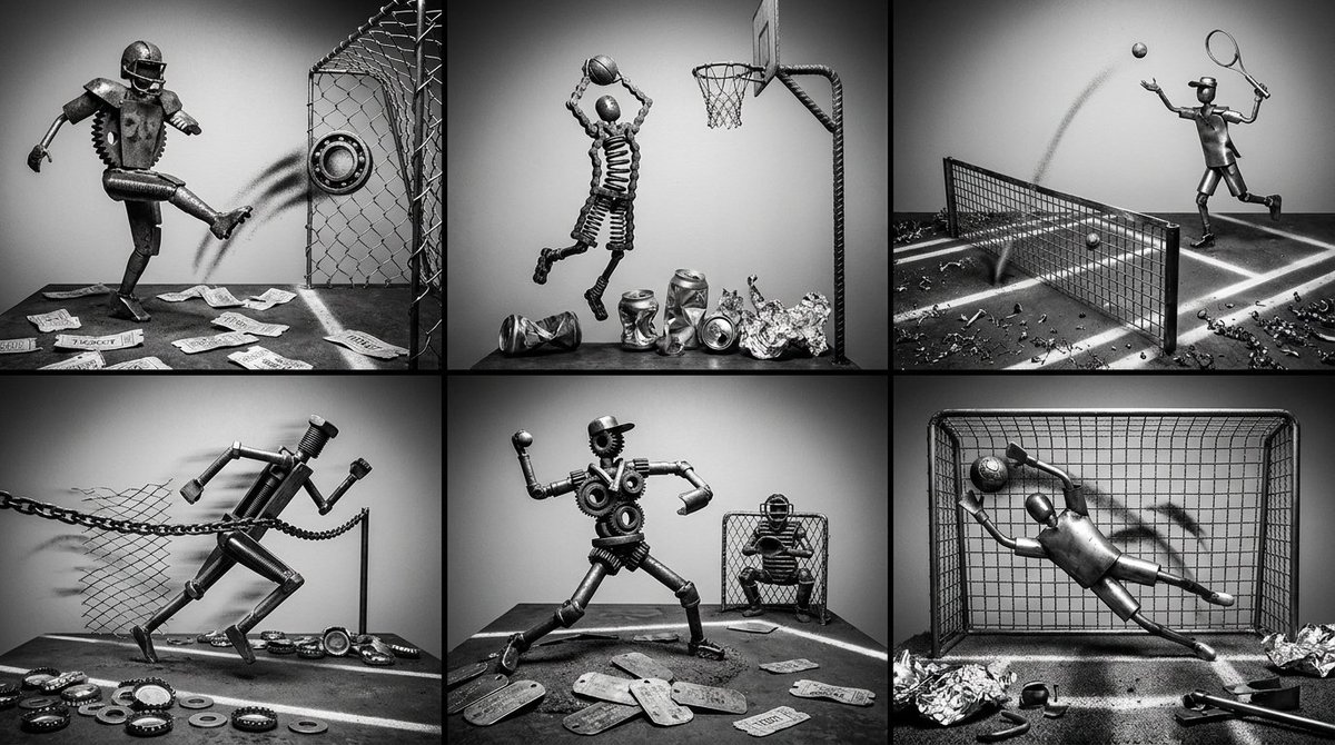 Dynamic Scrap Metal Sports Moments