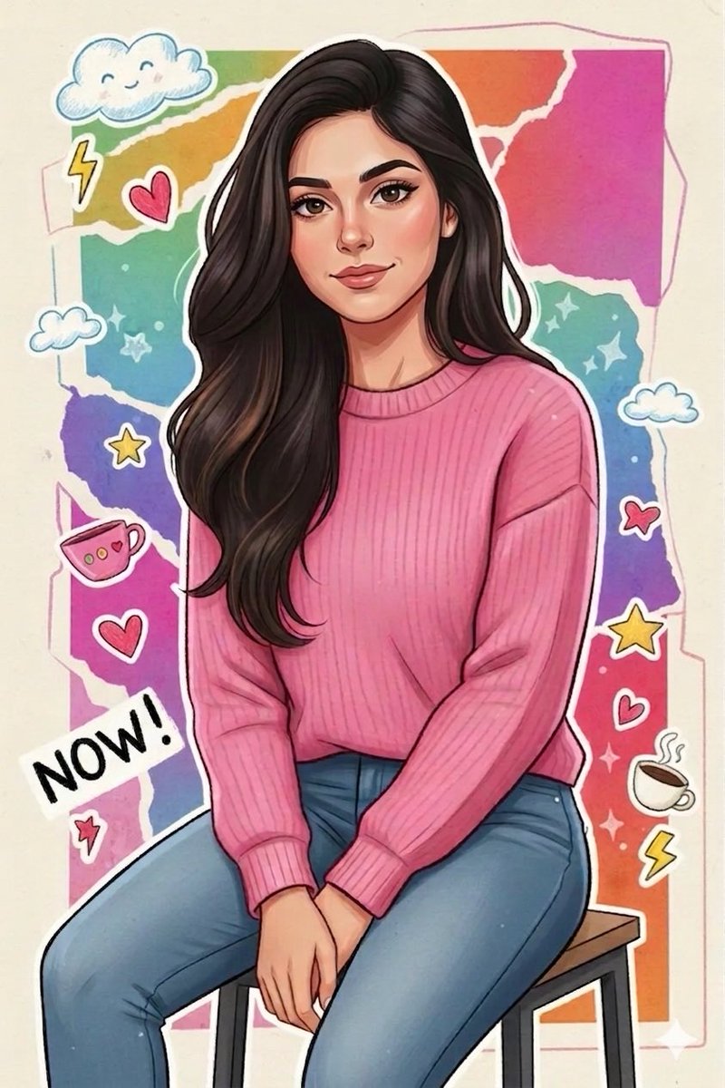 Vibrant Sticker Art Portrait
