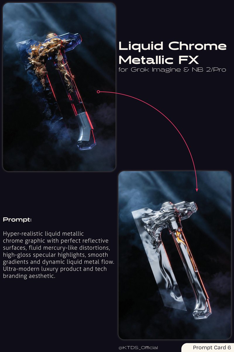 Hyper-Realistic Liquid Metallic Chrome