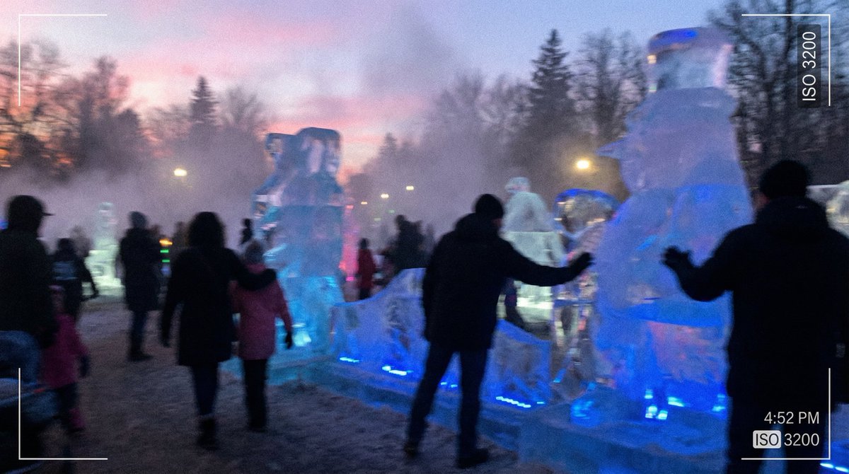 Dusk Ice Sculpture Documentary Style