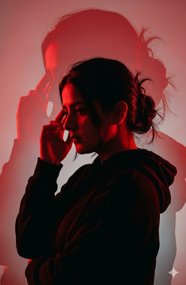 Dramatic Red Silhouette Portrait