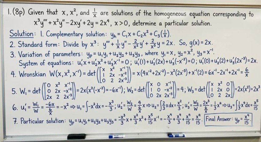Solve math problem on whiteboard