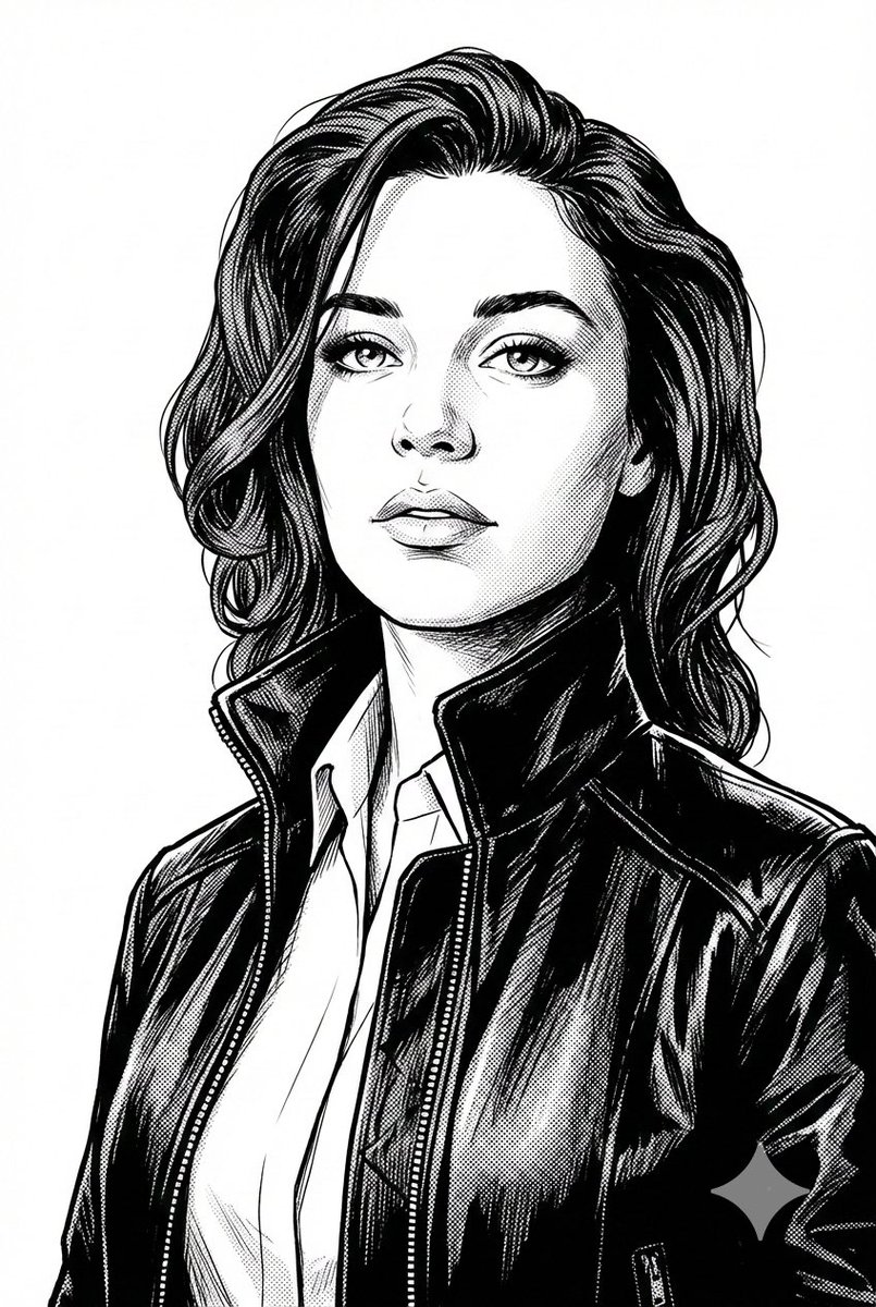Noir Comic Portrait Illustration