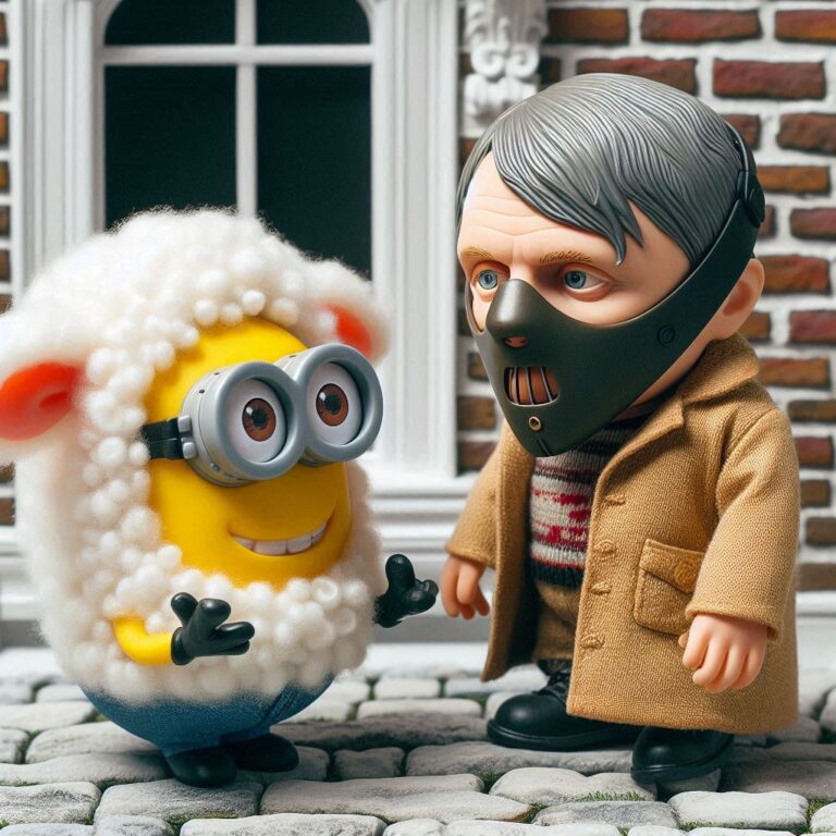 Minion Lamb Meets Hannibal on Brick Road