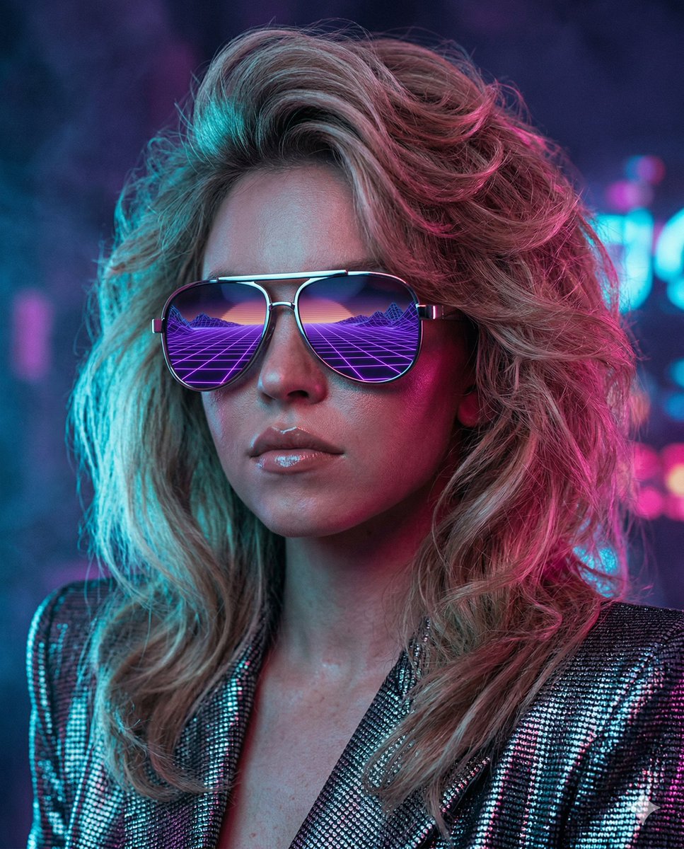 Retro Futuristic Synthwave Portrait