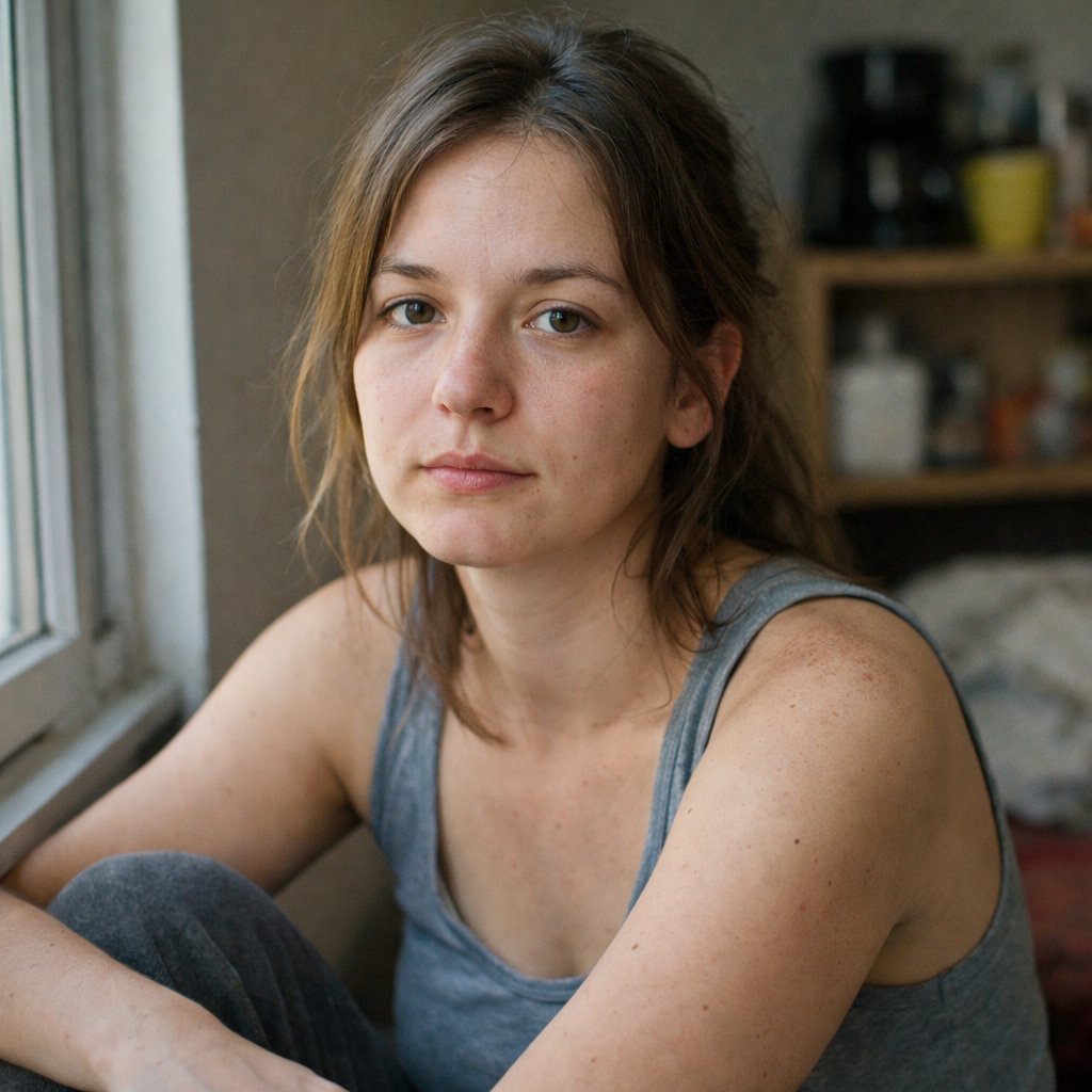 Candid Window Portrait No Makeup