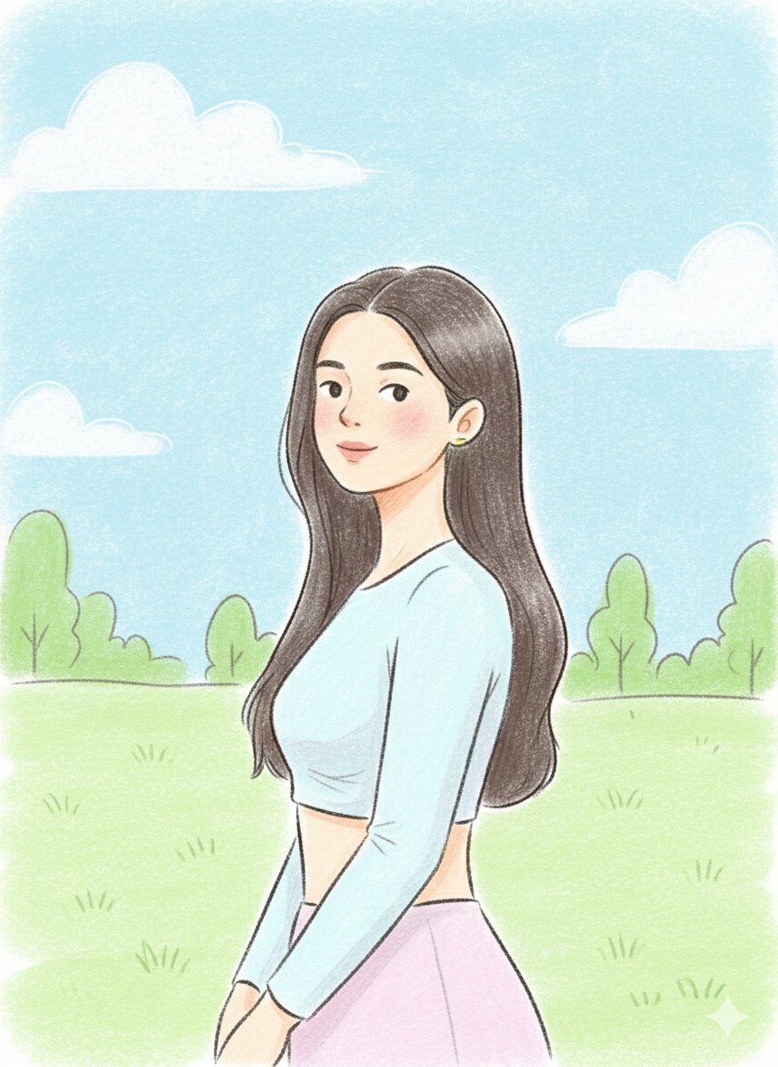 Pastel Park Side Profile Illustration