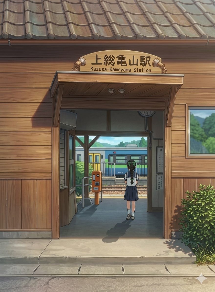 Anime Style Wooden Station Landscape