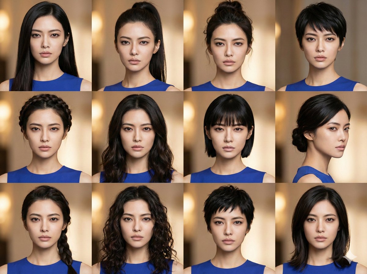 Hairstyle Portrait Collage Showcase