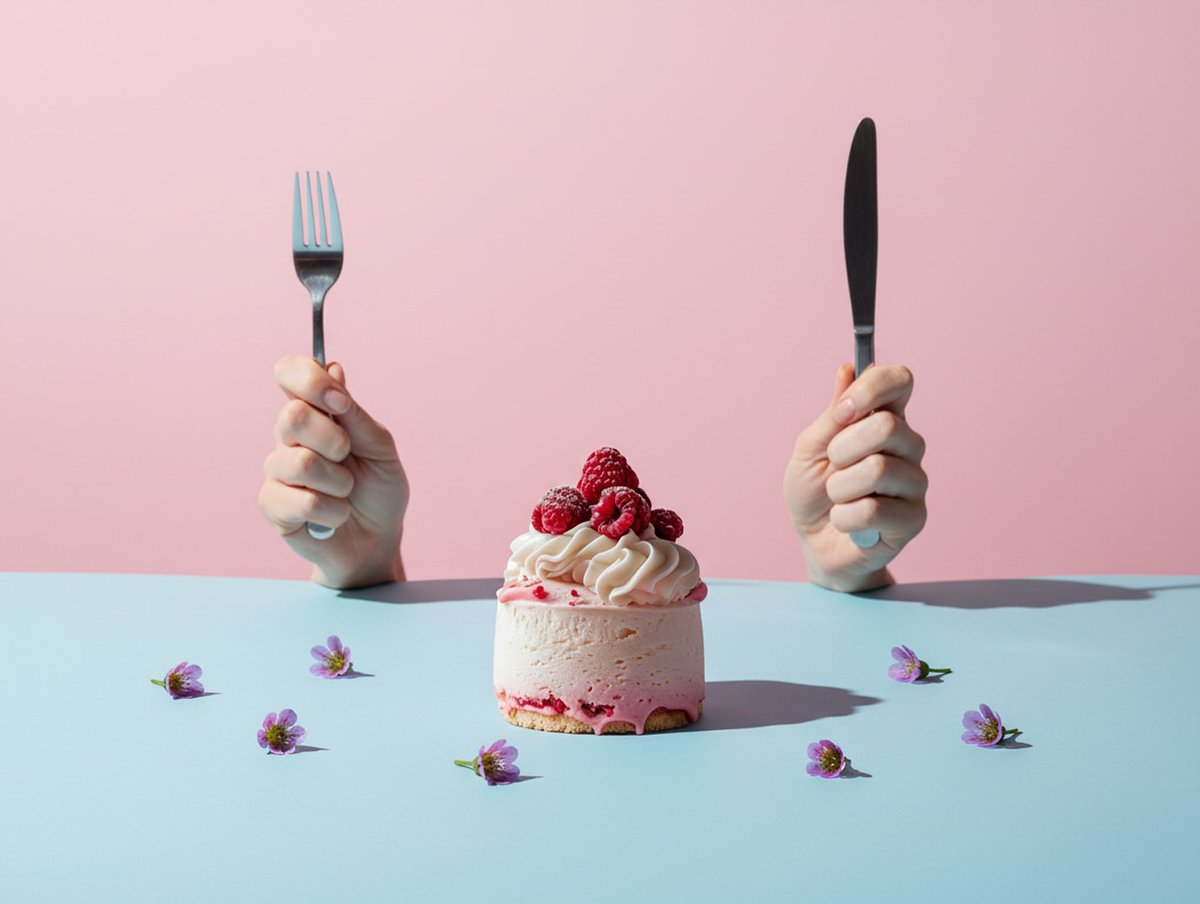 Playful Pop Art Pink Mousse Cake