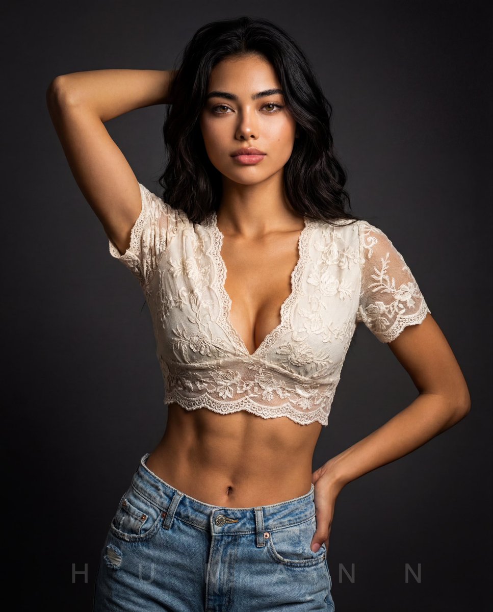 Lace Top Fashion Studio Portrait
