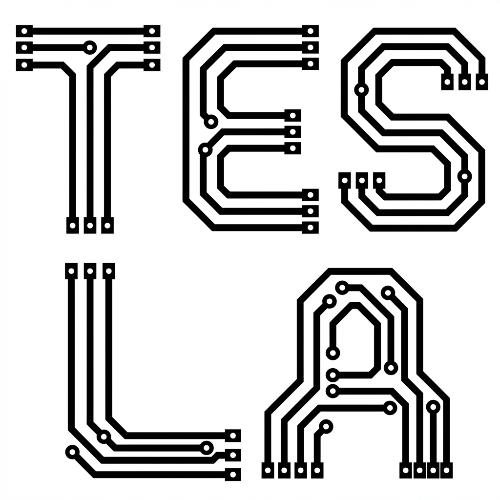 PCB Trace Typography Art