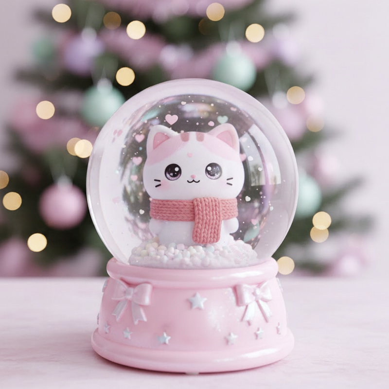 Kawaii Christmas Snow Globes